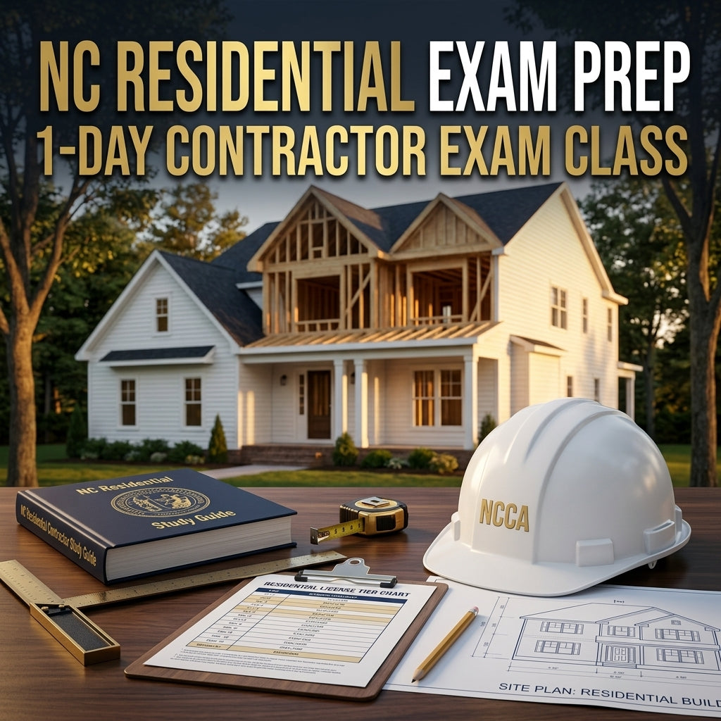 NC Residential Contractor 1-Day Exam Prep Class — NCCA