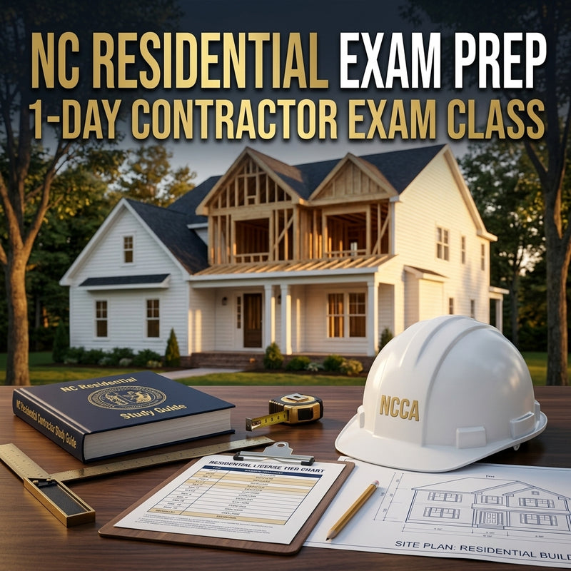 NC Residential Contractor 1-Day Exam Prep Class — NCCA