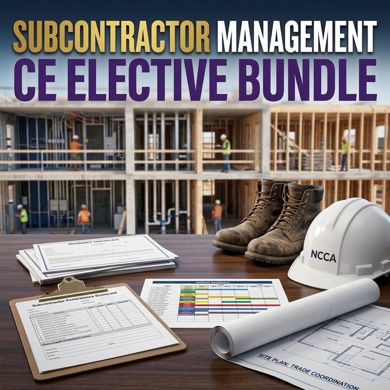 Subcontractor Management CE Elective Bundle — NC Contractor CE